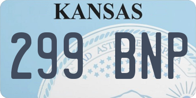KS license plate 299BNP
