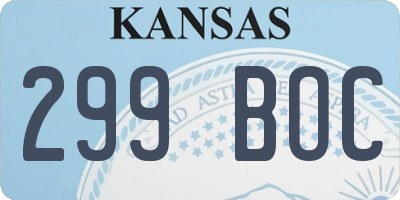 KS license plate 299BOC