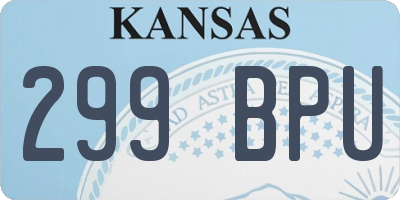 KS license plate 299BPU