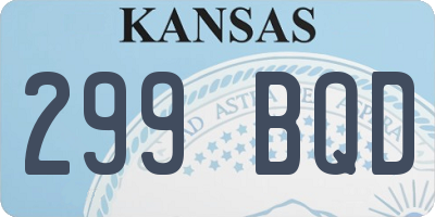 KS license plate 299BQD