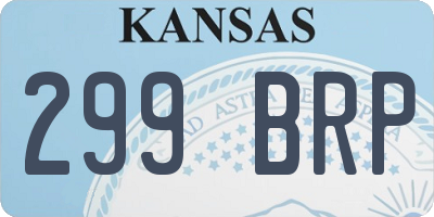 KS license plate 299BRP