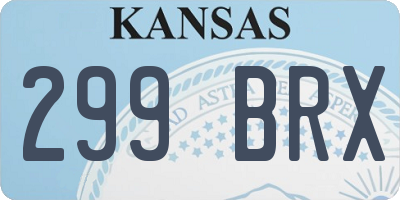 KS license plate 299BRX
