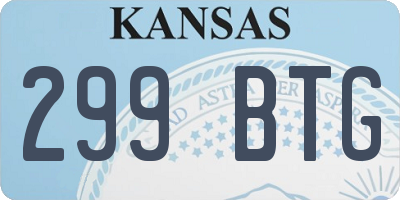 KS license plate 299BTG