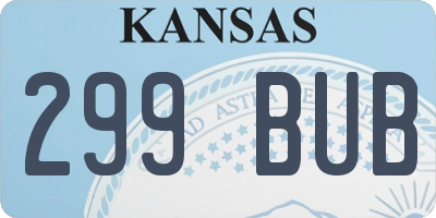 KS license plate 299BUB