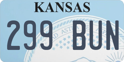KS license plate 299BUN