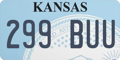 KS license plate 299BUU