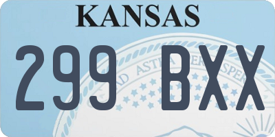 KS license plate 299BXX