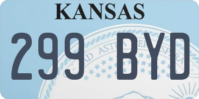 KS license plate 299BYD