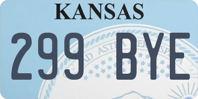 KS license plate 299BYE