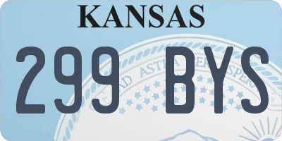 KS license plate 299BYS