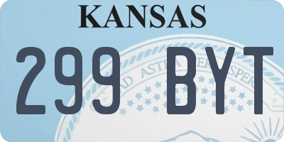KS license plate 299BYT