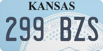 KS license plate 299BZS