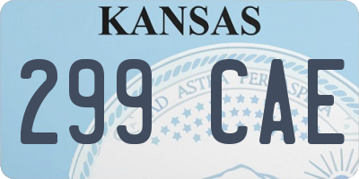 KS license plate 299CAE