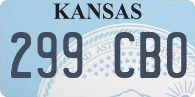 KS license plate 299CBO