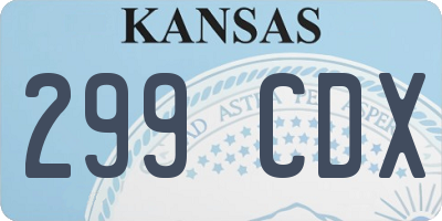 KS license plate 299CDX