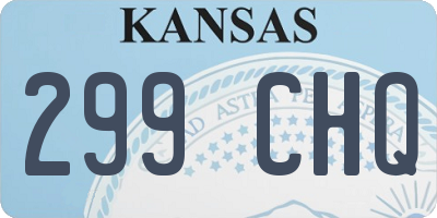 KS license plate 299CHQ