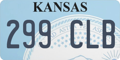 KS license plate 299CLB