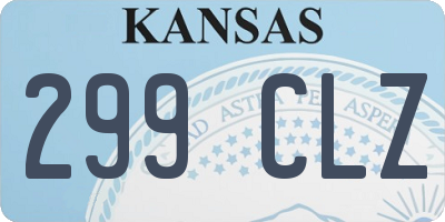 KS license plate 299CLZ
