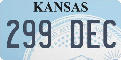 KS license plate 299DEC