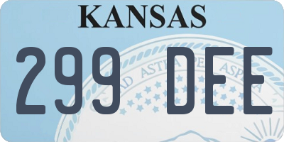 KS license plate 299DEE