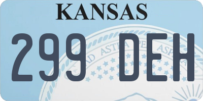 KS license plate 299DEH