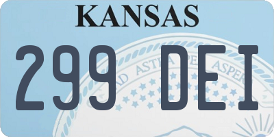 KS license plate 299DEI