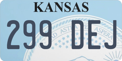 KS license plate 299DEJ