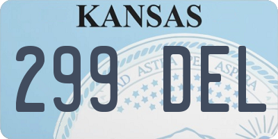 KS license plate 299DEL
