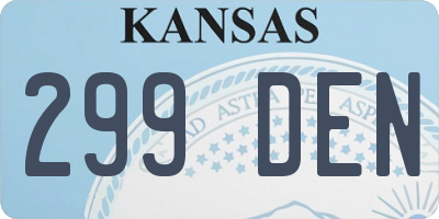 KS license plate 299DEN