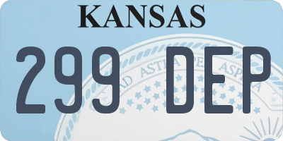 KS license plate 299DEP