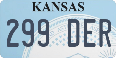 KS license plate 299DER