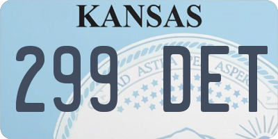 KS license plate 299DET