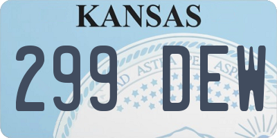 KS license plate 299DEW