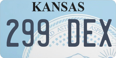 KS license plate 299DEX