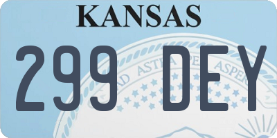 KS license plate 299DEY