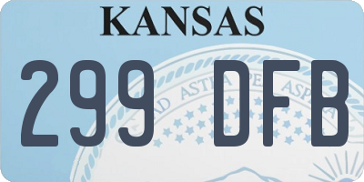 KS license plate 299DFB