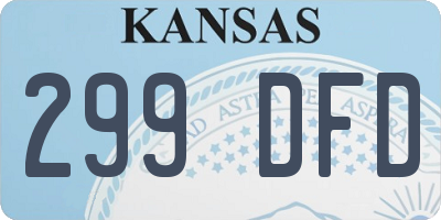 KS license plate 299DFD