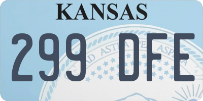 KS license plate 299DFE