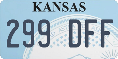 KS license plate 299DFF
