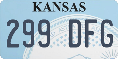 KS license plate 299DFG