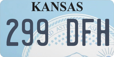 KS license plate 299DFH