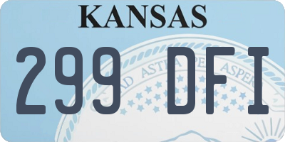 KS license plate 299DFI