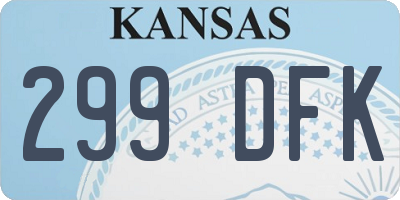KS license plate 299DFK