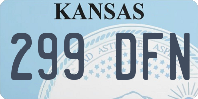 KS license plate 299DFN