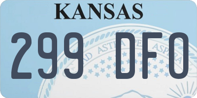 KS license plate 299DFO