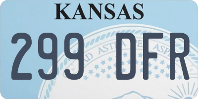 KS license plate 299DFR