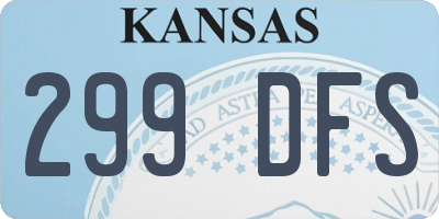KS license plate 299DFS