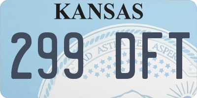 KS license plate 299DFT
