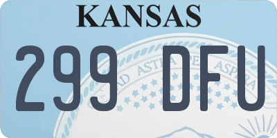 KS license plate 299DFU