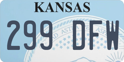 KS license plate 299DFW